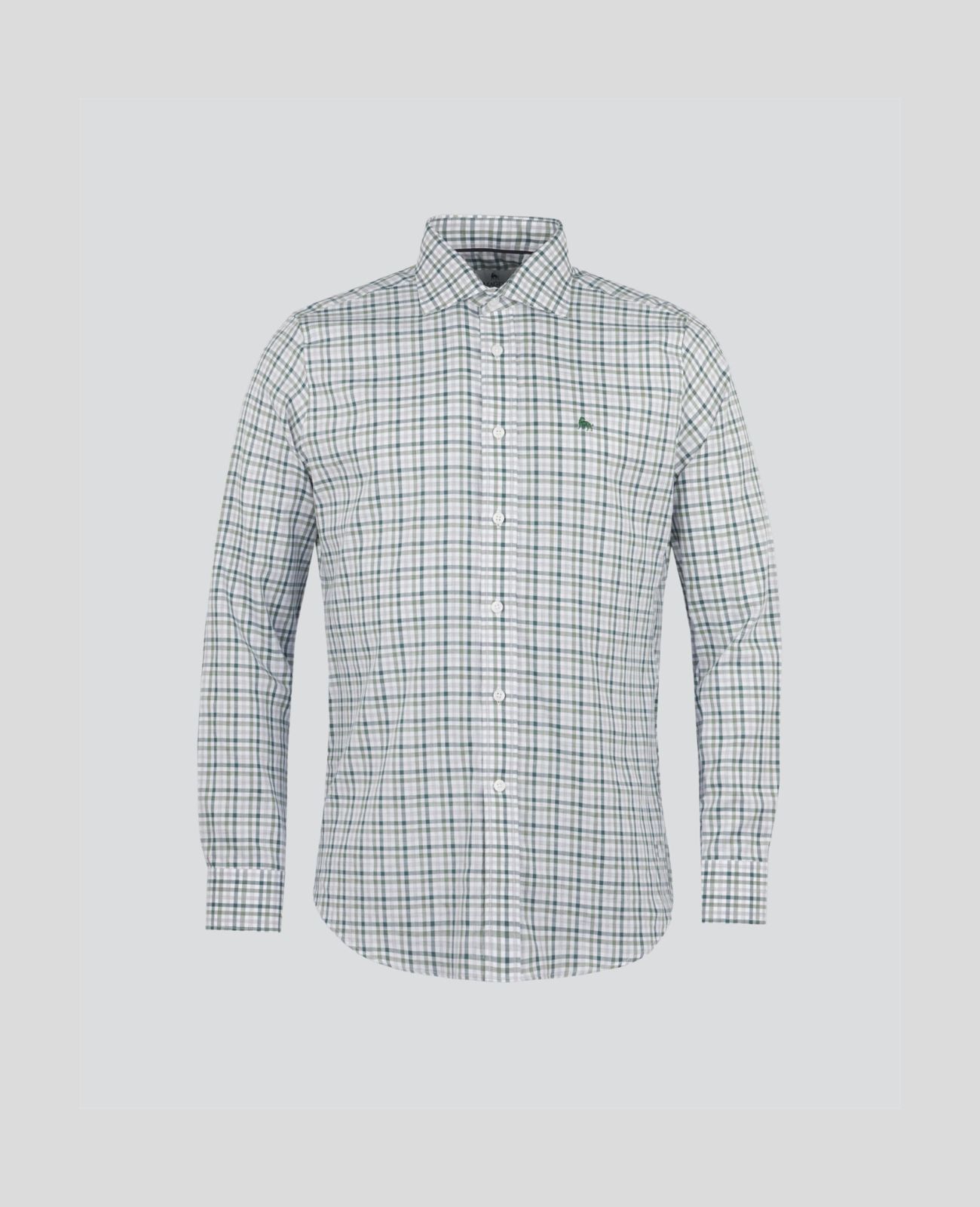 Tullagh Cotton Shirt in Green Gingham